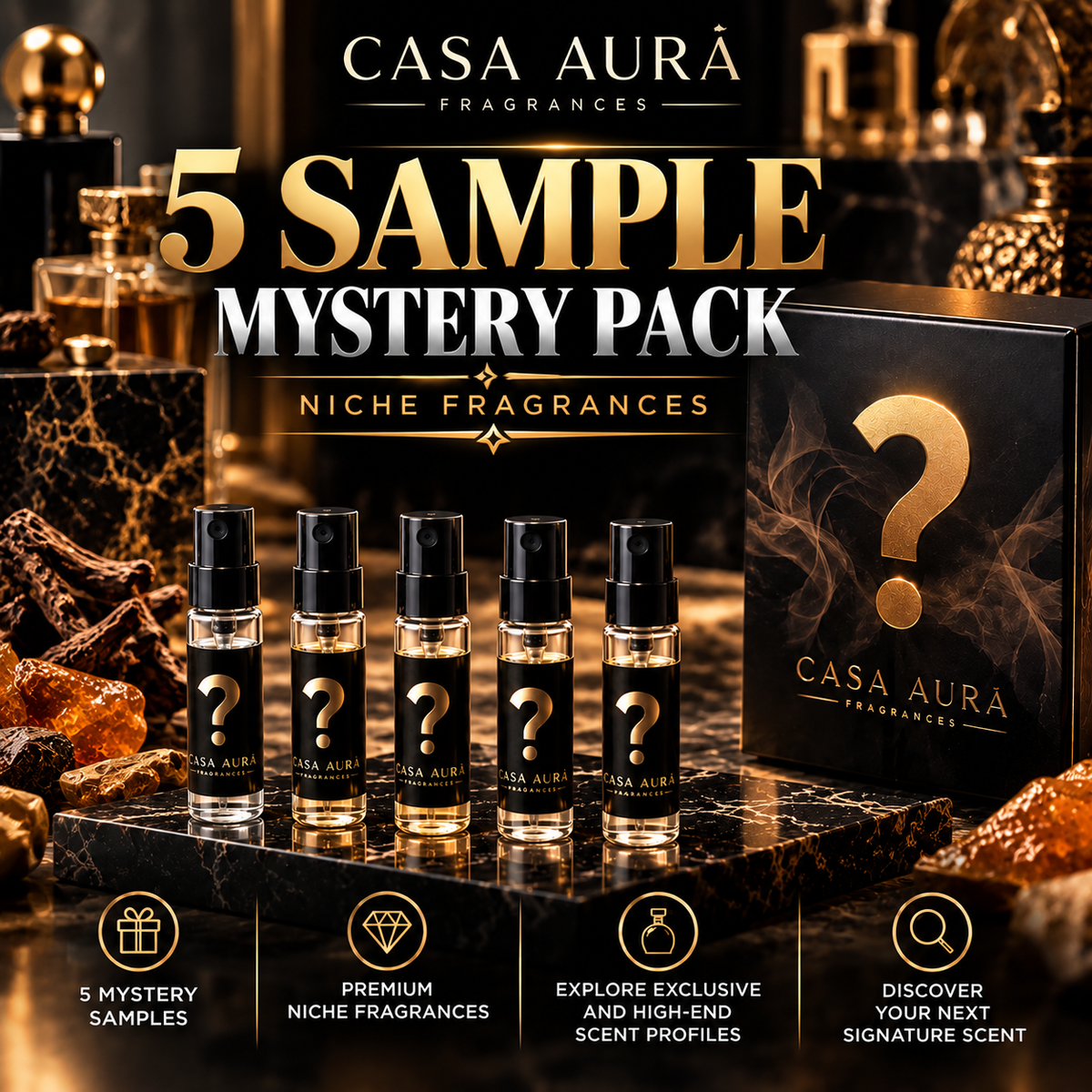 Mystery Niche Fragrance Sample Pack – 5 × 2 ml